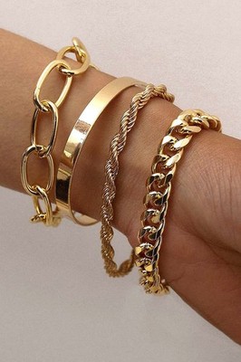 Matte Maisa Micas 4 Stck. Kubanische Kette Glieder Armband Set