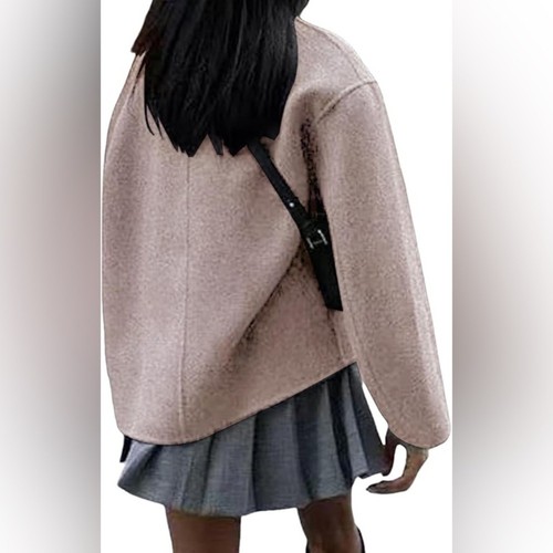NWT Spring chill COMMENSE Women's taupe beige double-breasted Jacket - Picture 2 of 7