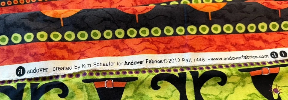 Kim Schaefer For Andover Fabrics Halloween Fabric Pumpkin Witch 18 x 44” - Image 3 of 3