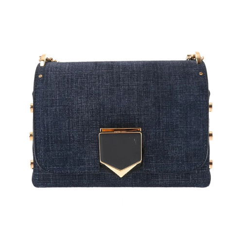 Jimmy Choo LOCKETT PRETITE Shoulder Bag Denim Blue #WB3244