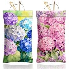 Glasses Case -PU Eyeglass Case Soft Gift for Women, Retro Floral Hydrangea