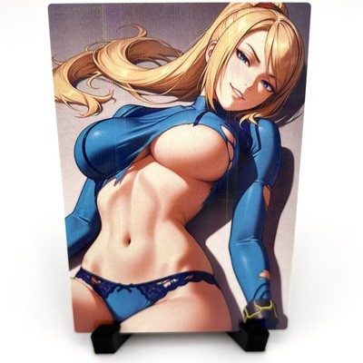 Samus Aran Sexy Anime Waifu Girl Doujin Lewd Goddess Story Holographic Art Card