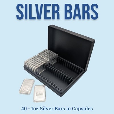 1oz Silver Bar Capsule Box - 40 Slot - Direct Fit Air-Tite - 3D Printed