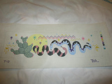 SNAKES W/ CACTUS-TISH/SUNDANCE-HANDPAINTED NEEDLEPOINT CANVAS