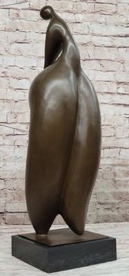 Handcrafted Botero Tribute Curvy Female Bronze Sculpture Marble Base Statue Sale