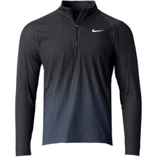 Size L- Nike Tour Mens Dri-fit Adv 12-zip Golf Top Black Grey Ombre Nwot