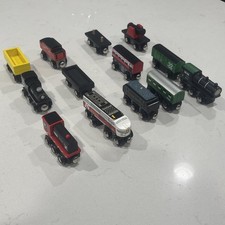 Lot Of 13 Imaginarium Wooden Train Magnetic Engines Cargo Cars