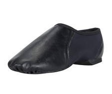 Unisex PU Leather Upper Slip-on Jazz Shoe with Circle Elastic for and Men's D...