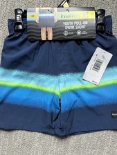 Hurley Boy's UPF50 Drawstring Waist Pull On Swim Short Midnight Navy 5/6