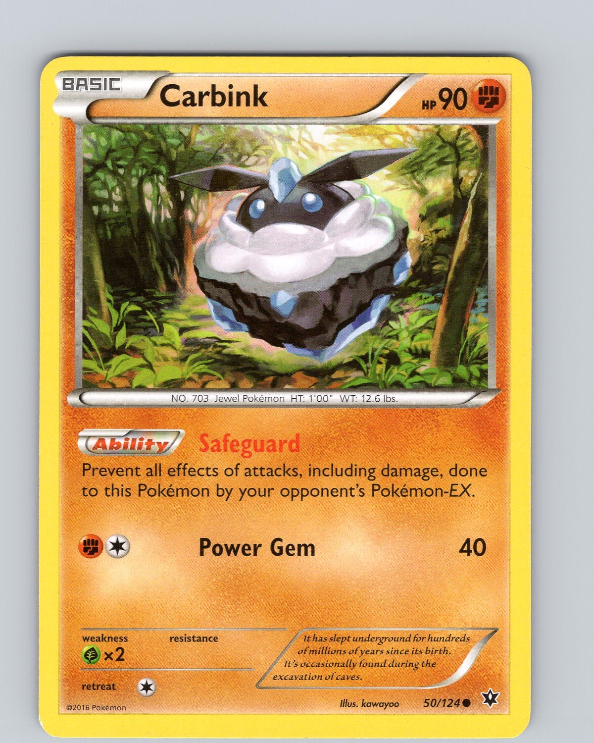 Pokemon TCG Carbink XY Fates Collide 50/124 Regular Common Card LP-NM
