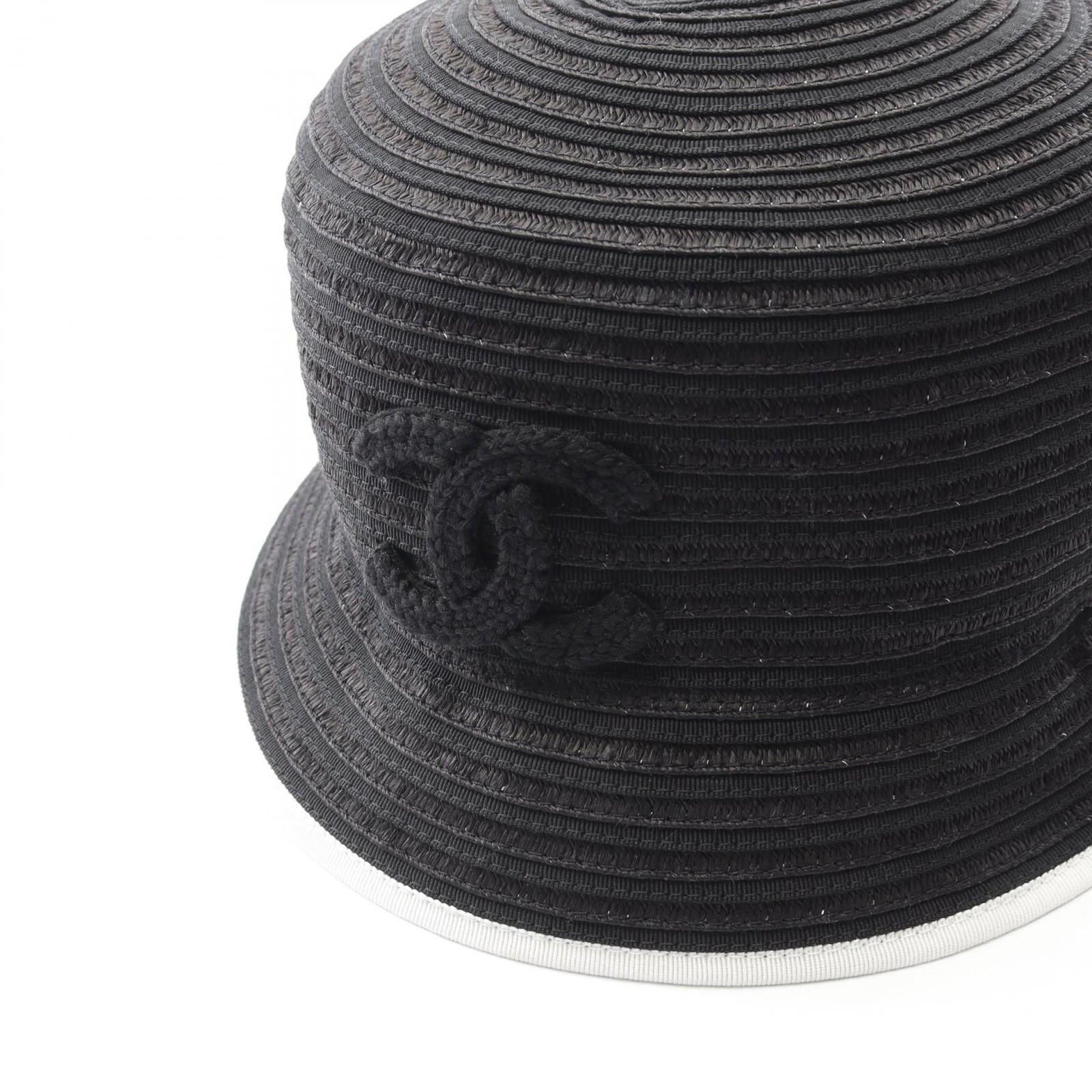 CHANEL Cocomark Hat Fabric Black/White thumbnail 8
