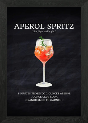 Aperol Spritz Cocktail Rezept gerahmtes Wandbild Poster Leinwanddruck Bild