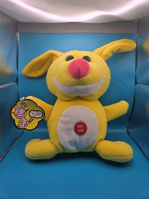 VTG 2003 It's Happy Bunny Jim Benton Talking Yellow Bunny Plush Stuffed Toy Doll