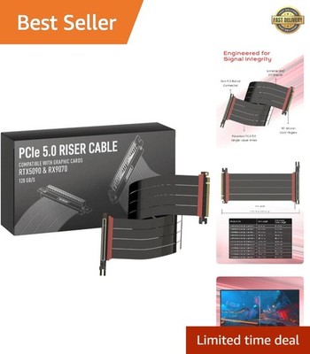 Future-Proof PCIe 5.0 Riser Cable | 24cm Right Angle for Extreme Gaming
