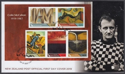 NEW ZEALAND FDC 2019 COLIN McCAHON ARTIST M/S (ID:F2986 (3/7)