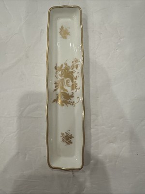 Antique Hammersley & Co Chrysanthemum Bone China Mint Dish 8 Gold Trim
