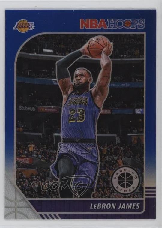 2019-20 Panini NBA Hoops Premium Stock Blue Prizm LeBron James #87 0p1n