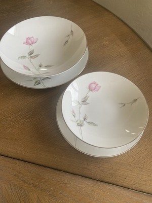 (Set of 4)  Vintage Dawn Rose by Sango Japan, 2 bowls 2 plates set
