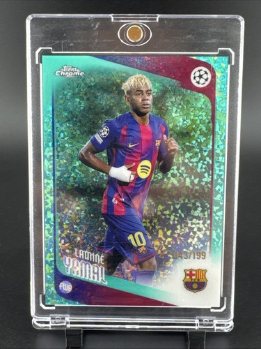 2025-26 Topps Chrome Lamine Yamal #10 Aqua Mini Diamond Refractor /199