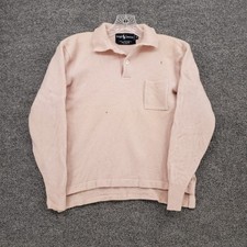 VINTAGE Ralph Lauren Sweater Boys S Small Youth Pink Lambswool Collared