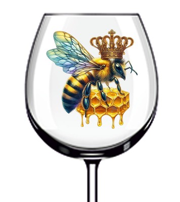 12x bunte Bienenkönigin Vinyl Aufkleber Abziehbild Becher Weinglas Flasche Van Auto