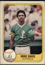 Mike Davis 1981 Fleer Oakland Athletics Rookie #586