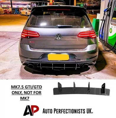 For VW Golf GTI MK7.5 Rear Blade Fin Diffuser & Side Splitters Spoiler Body Kit