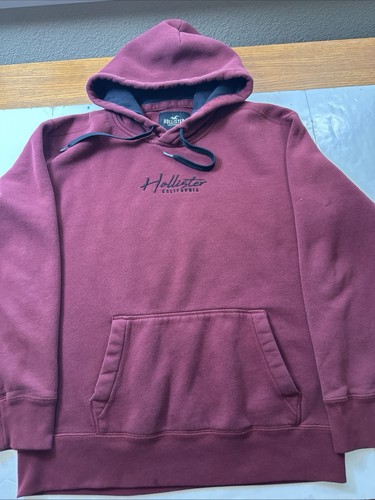 Hollister California Pullover Sudadera con Capucha Para Hombre Borgoña M #629 - Imagen 3 de 22