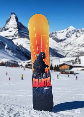 VINTAGE Atlantis ZILLA 130cm Snowboard GODZILLA Graphic Man Cave Wall Art Decor