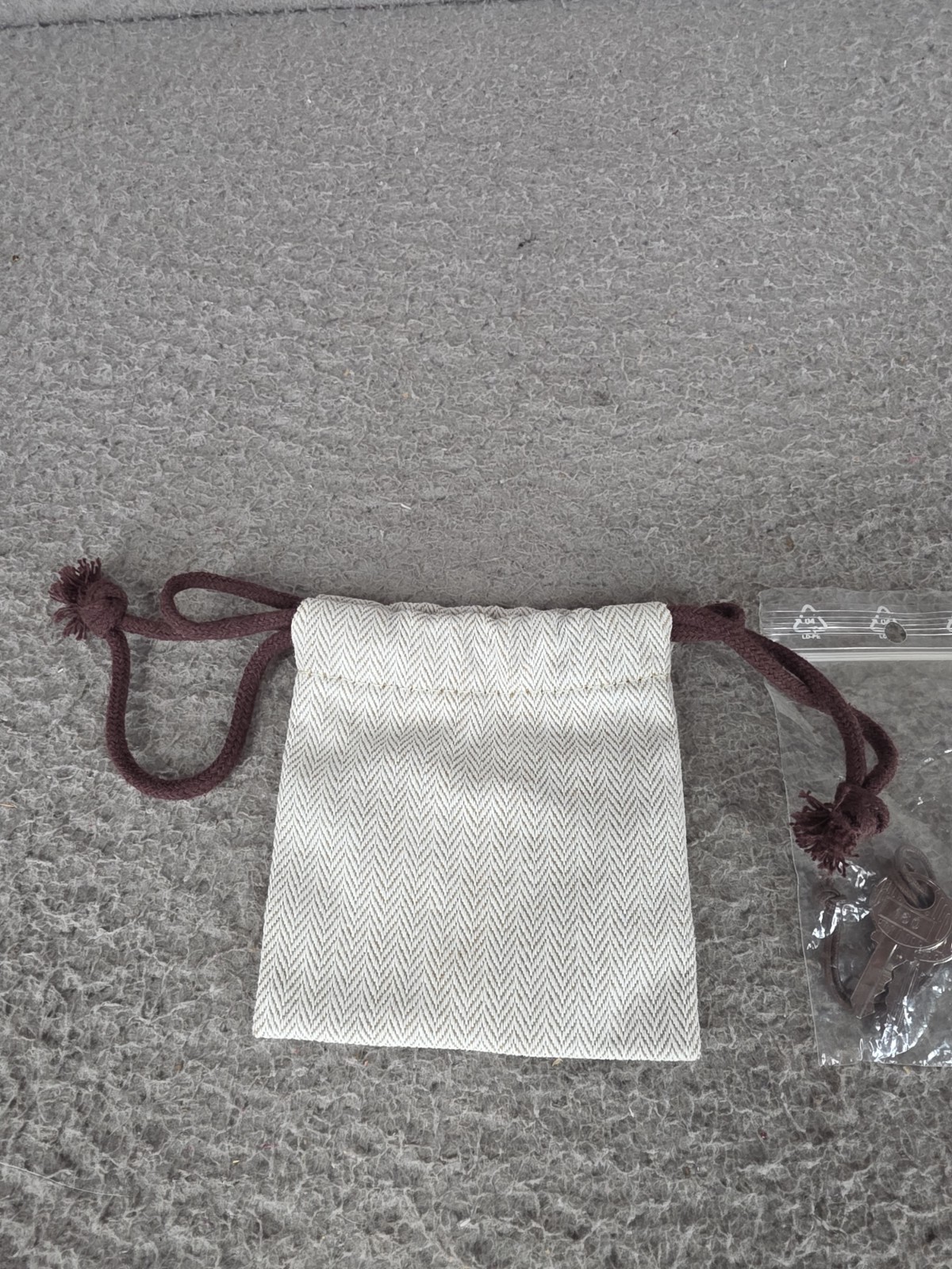 Authentic HERMES Small Drawstring Pouch Bag & 2 R… - image 6