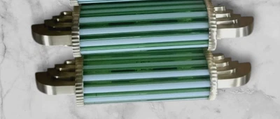 1 Pièce Applique Murale Art Déco Vintage Lait Verre Vert & Laiton #28 - Photo 1/4