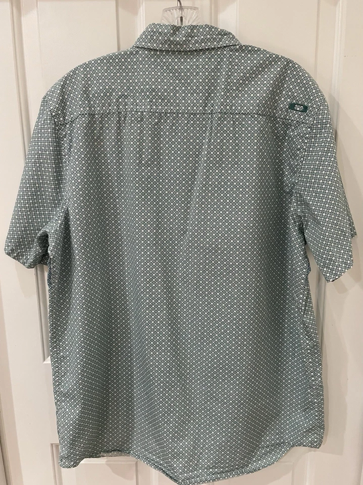 Oakley Button Up Shirt Mens Size Large Short Sleeve Cotton Teal - Image 3 of 4