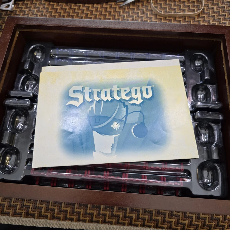 Game Collection Stratego Board Game Wooden Bookshelf Box 2009 Complete - Image 3 of 4