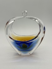 O.Lipa & Metelak Moser Art Glass Basket 1970’s Czechoslovak
