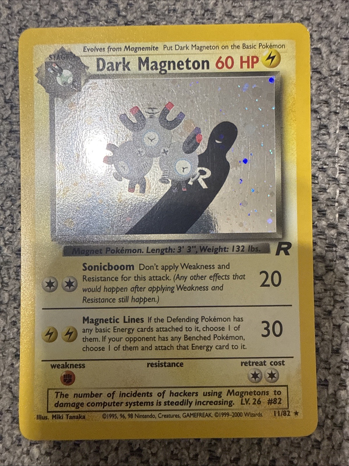 Dark Magneton 11/82 Holo Rare – Pokémon TCG WOTC Team Rocket Near Mint Vintage
