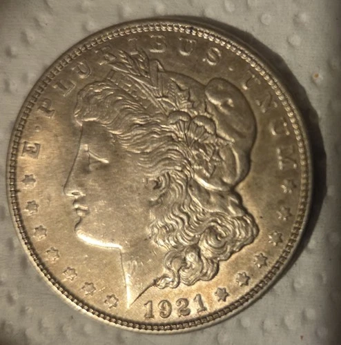 1921 Morgan Dollar $1 US Coin 90% Silver 10% Copper 0.9 Fineness Uncertified