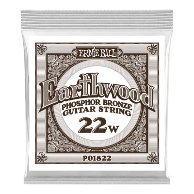 ERNIE BALL .022W SINGLE EARTHWOOD PHOSPHOR BRONZE ACOUSTIC GUITAR STRING