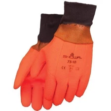 HI VIS ORANGE Chemical Resistant Rubber Waterproof Insulated Winter Work Gloves