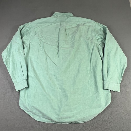 Ralph Lauren Mens Dress Shirt 17.5 36-37 Green Classic Fit Button Flesh Pony - Picture 9 of 12