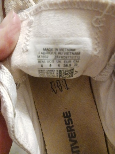 Converse ChuckTaylor AllStar Womens Size 6 Men's 4 White Classic Shoes Sneaker - Picture 6 of 10