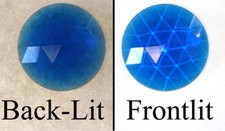 35mm 1-3/8" German Round Faceted Jewel - AQUA BLUE