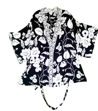 Cynthia Rowley Reversible jacket cover up kaftan women Plus Size 1X black white
