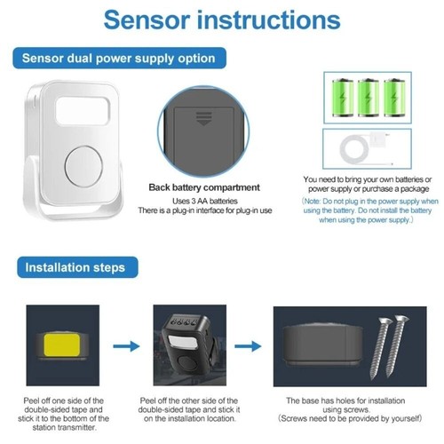 Capteur Infrarouge Smart Home Alarme collection de Porte Sans Fil Sonnette Enregistreur