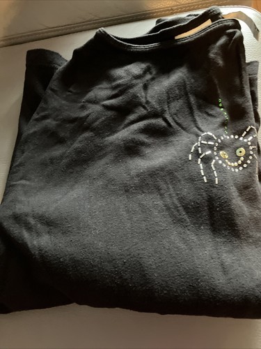 Women’s Black Classic Elements 16-18W Fall/Halloween, Sparkly Spider Shirt - Picture 12 of 12