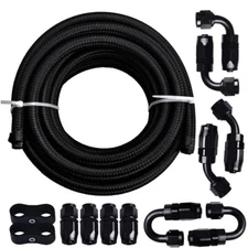6AN -AN6 CPE Braided Nylon Fuel Line Kit 10FT With Hose End Fittings
