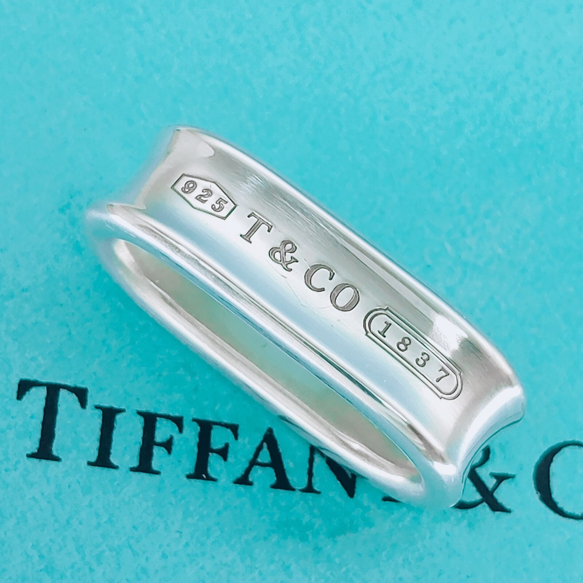Tiffany & Co. 1837TM リング Tiffany & Co Silver Titanium 1837 Double Interlocking Ring
