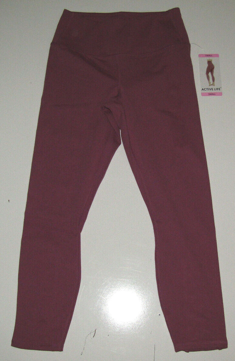 ACTIVE LIFE Womens English Rose Lace Up Exercise Active Capris Pants NWT L