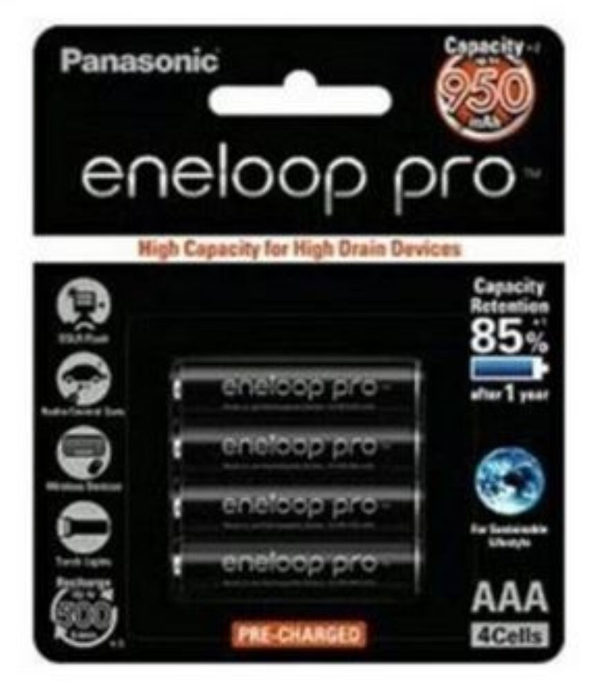 Pile AAA Panasonic eneloop Pro 950 mAh haute capacité à faible autodécharge blister de 4