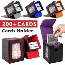 Deck Case Storage Box PU Leather Deck Box Holds 100+ Cards Game MTG Container