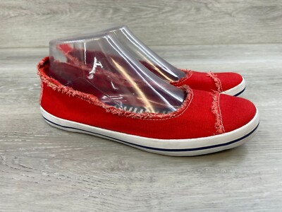 Kate Spade Hayley Women's Sandals Red 7 Canvas Slip-On Casual Comfort Shoes